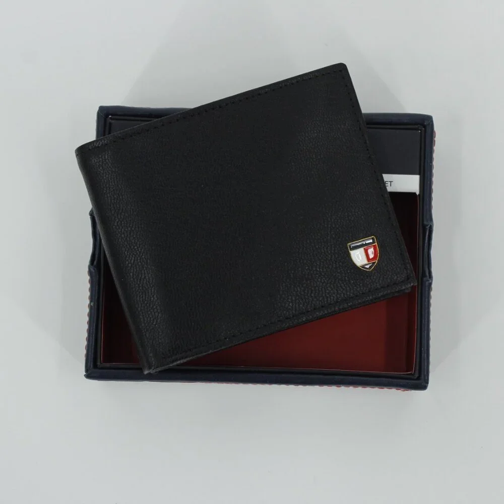 Tommy‎ Hilfiger Wallet Set + Valet Tray - Black Leather - New in Box (RFID)